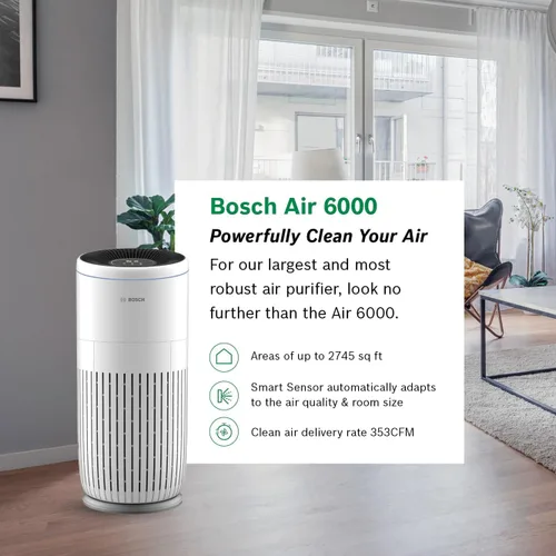 Miniatura 2 de BOSCH - Purificador de aire para el hogar, espacios grandes (cubiertas, 2745 pies cuadrados), filtro 4 en 1 para polen, humo, polvo, caspa