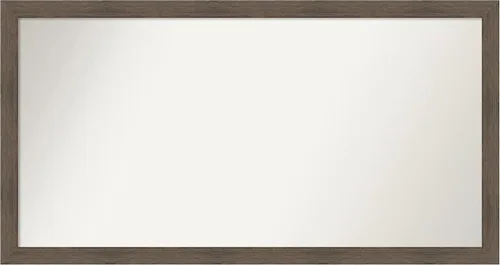 Miniatura 441 de Amanti Art Espejo de pared personalizado no biselado (24 x 27 pulgadas), marco estrecho de nogal chipre - varios tamaños personalizados - Espejo
