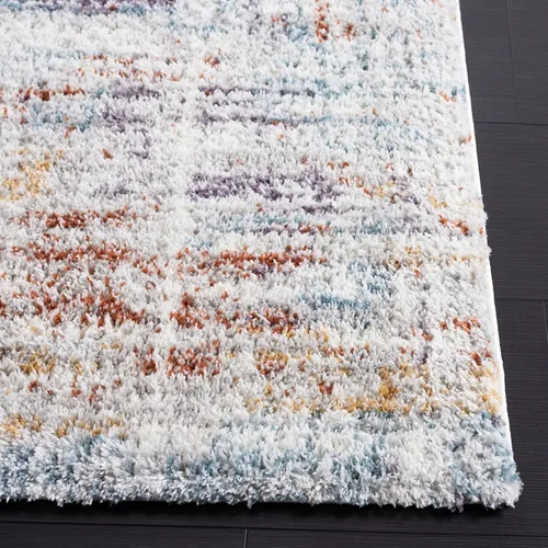 Miniatura 5 de SAFAVIEH Berber Shag Collection - Alfombra de pasillo, 2 pies 3 pulgadas x 6 pies, azul óxido y marfil, no desprende pelusa y de fácil cuidado, 1.25