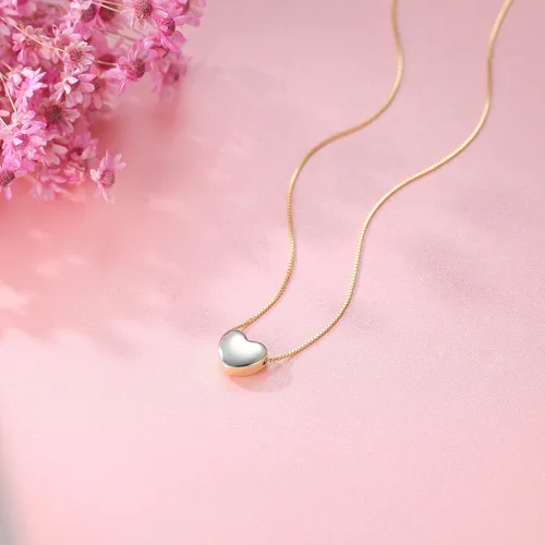 Miniatura 3 de SLUYNZ Collar con colgante de corazón de plata de ley 925 genuina para mujer, gargantilla simple y dulce corazón