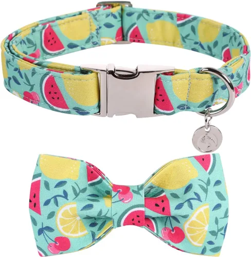Miniatura 8 de DOGWONG Collar de perro arcoíris con bonito lazo para el Mes del Orgullo LGBT - Collar ajustable y cómodo para perros grandes, medianos y pequeños