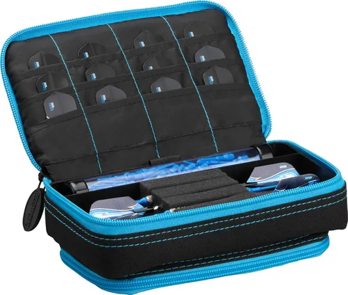 Miniatura 14 de Casemaster Plazma Plus, 3 dardos para dardos suaves y de acero con bolsillo frontal grande para dispositivos móviles, tubo de almacenamiento Negro