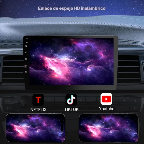Miniatura 6 de Pantalla Carplay inalámbrica de 9 pulgadas para automóvil, receptores de audio de coche de doble DIN con control de voz, pantalla táctil estéreo