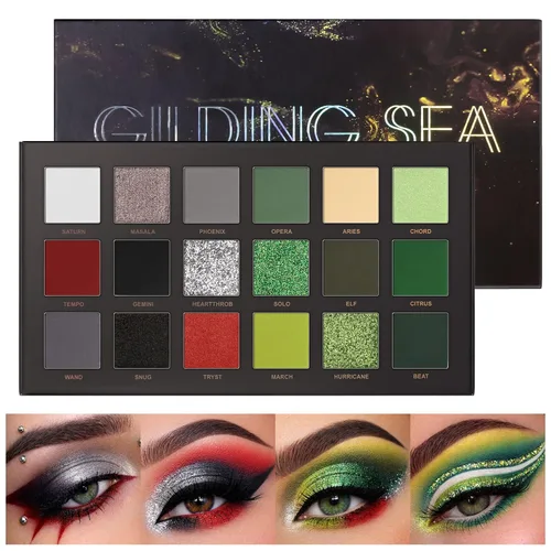 Miniatura 10 de UCANBE Kit de paleta de sombra de ojos profesional de 18 colores con aroma desnudo, larga duración, multi brillo reflectante mate con brillo Aromas