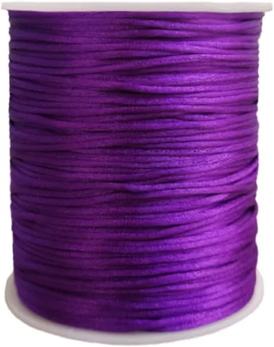Miniatura 51 de 2.0 mm x 110 yardas de cordón de satén de nailon para abalorios, hilo trenzado para nudos chinos, rattail, macramé, pulseras, collares, fabricación