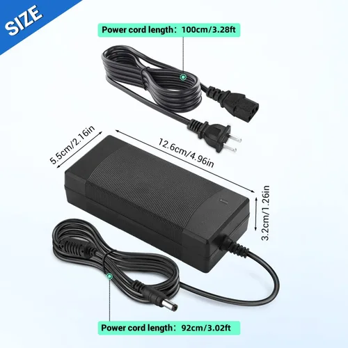 Miniatura 6 de Facmogu DC 19V 3.42A Fuente de alimentación, transformadores 100-240V AC a DC 19Volt de 65 vatios, adaptador de corriente convertidor con enchufe DC
