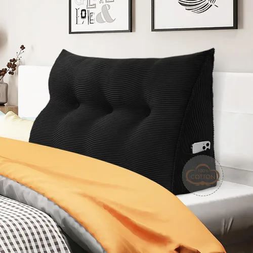 Miniatura 14 de WOWMAX - Almohada triangular para cabecero; almohada en forma de cuña para cabecero; almohada grande de refuerzo para cama, almohada