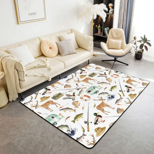 Miniatura 22 de Erosebridal American Flag Area Rugs 3x5 for Bedside Kitchen Army Green Camo Washable Rug Bear Claw Hunting Theme Decorative Accent Rug Camoflage