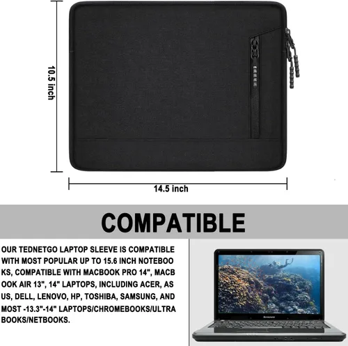 Miniatura 3 de Funda protectora para laptop de 14 pulgadas, a prueba de golpes, para Apple MacBook Pro, resistente al agua, con bolsillos, funda para computadora