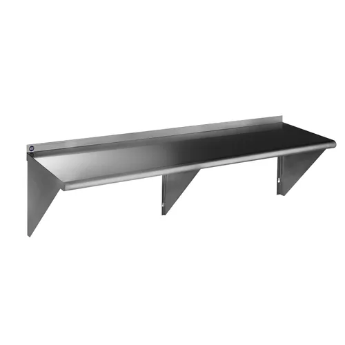 ROCKPOINT Estante de acero inoxidable de 18 x 72 pulgadas, 500 libras, estantes comerciales de metal NSF para montaje en pared, estantería flotante