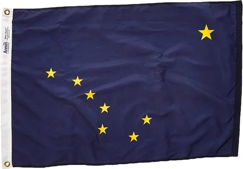 Annin Flagmakers Bandera del estado de Alaska fabricada en Estados Unidos según las especificaciones de diseño oficiales del estado, 2 x 3 pies