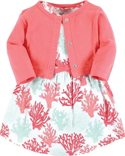 Touched by Nature Baby Girl Organic Cotton Dress and Cardigan