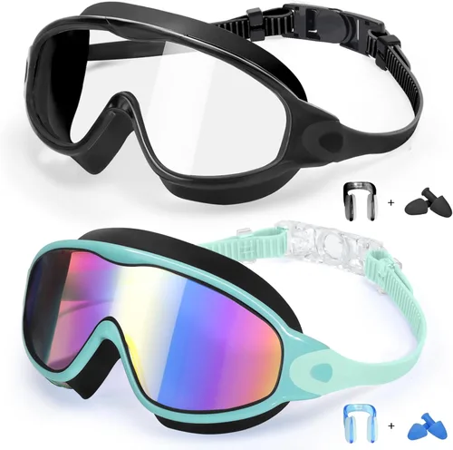EverSport Paquete de 2 gafas de natación para niños, gafas de natación antivaho para niñas y niños de 3 a 15 años