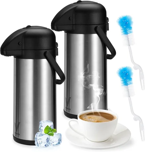 Miniatura 8 de Oferta de un día. Despachador de bebidas térmico, de 102 onzas. Vondior Termo de acero inoxidable para agua fría o caliente, con bomba. Cafetera 1
