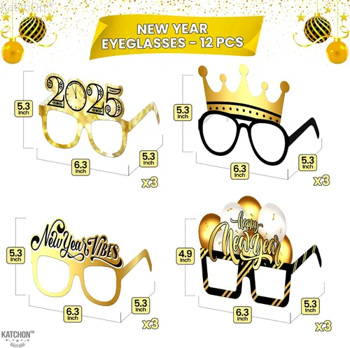 Miniatura 2 de KatchOn, Gafas de feliz año nuevo 2025 – Paquete de 12, gafas de fiesta de Año Nuevo 2025 Gafas de feliz Año Nuevo, decoraciones de Año Nuevo 2025