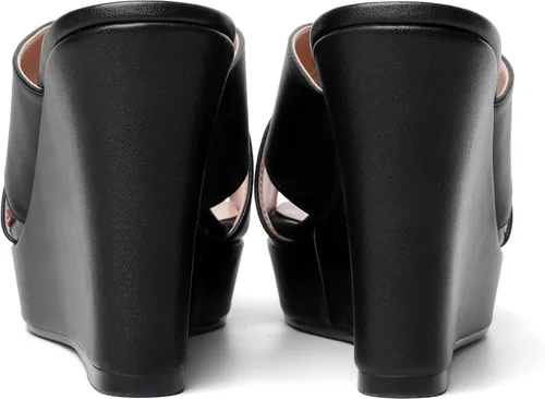 Miniatura 4 de MODENCOCO Sandalias de tacón alto con plataforma mate para mujer, puntera abierta, estilo casual, de 4 pulgadas