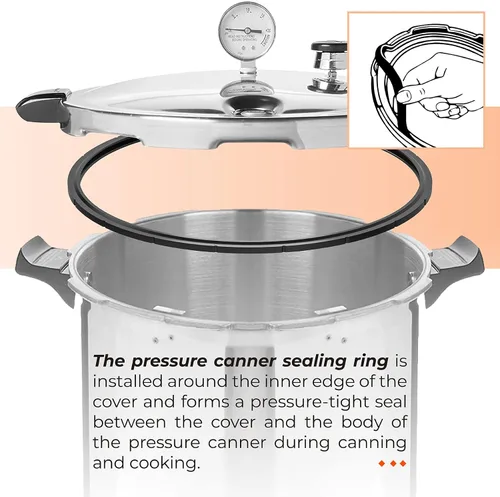Miniatura 6 de 09905 Anillo de sellado de enlatadora a presión con ventilación de aire automática y junta de reemplazo de enchufe de sobrepresión para Presto