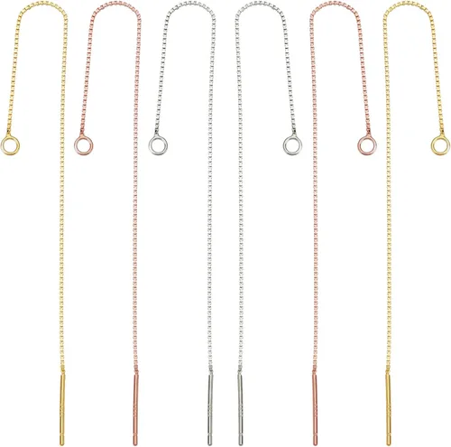 Miniatura 14 de Beebeecraft 10 unidades/caja de hilos de oreja de 4.055 in chapados en oro de 18 quilates, hilo largo para tirar de cadena larga con lazo para hacer