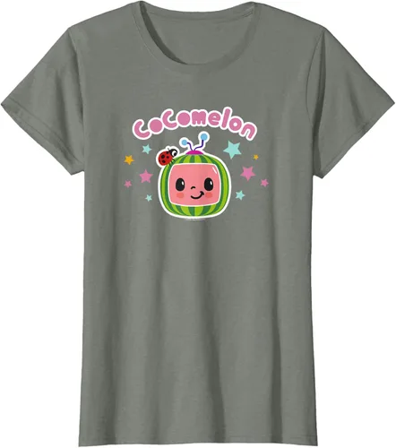 Miniatura 11 de CoComelon Camiseta clásica con logotipo de cara sonriente centrada, Negro