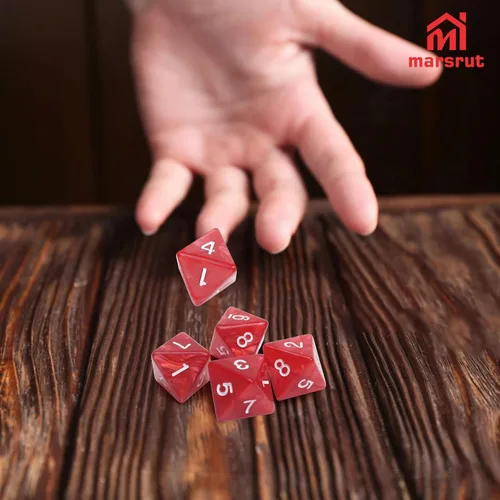 Miniatura 6 de Juego de 10 dados de 8 caras, D8 surtidos poliédricos con números para juegos de mesa DND RPG MTG, actividades en el aula, fiesta, mesa