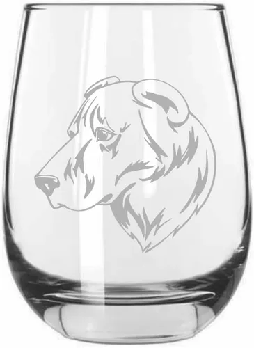 Miniatura 376 de Sakhalin Husky Dog - Copa de vino grabada personalizada de 15.25 onzas sin tallo