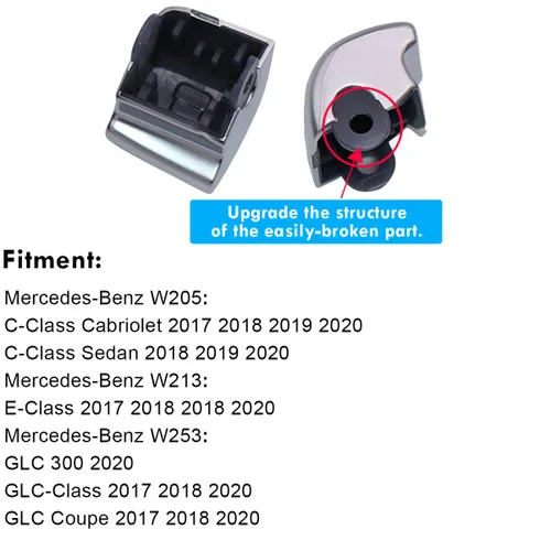 Miniatura 6 de Moonlinks Cubiertas de botón de interruptor de ventana para Mercedes Benz C E GLC Class, tapas de botón de reparación del interruptor de ventana