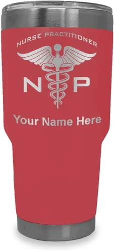 Miniatura 38 de LaserGram NP Nurse Practioner - Vaso aislado al vacío de 20 onzas, grabado personalizado incluido (negro)