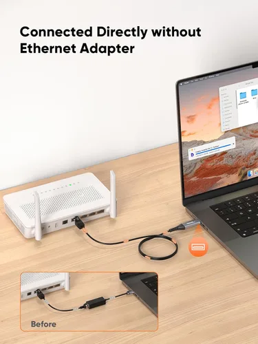 Miniatura 3 de CableCreation Cable USB a Ethernet de 3.3 pies, cable de red LAN de Internet USB a RJ45, Gigabit conectado directamente, compatible con laptop, PC