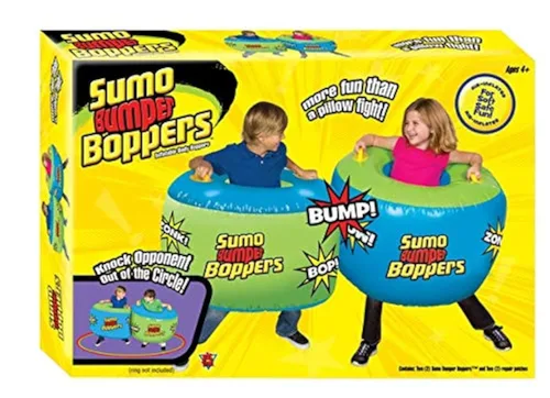 Big Time Toys Sumo Bumper Boppers - Juego de 2 con 2 parches de reparación, los niños se ponen activos y tontos, diversión inflada con aire, más