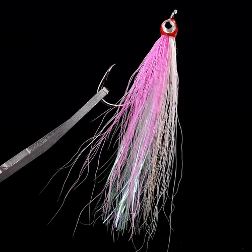 Miniatura 7 de Clouser Minnow - Señuelo de pesca con mosca, señuelo de pesca con mosca de agua salada, moscas de lubina a rayas de pesca con cola de buque