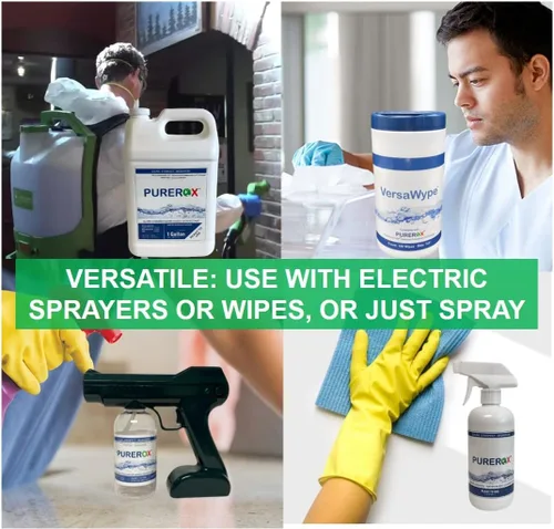 Miniatura 5 de PUREROX Desinfectante [9 x 32oz] Elimina el 99.99% de virus, norovirus, VIH, MRSA, bacterias y hongos. Grado hospitalario. Seguro para usar