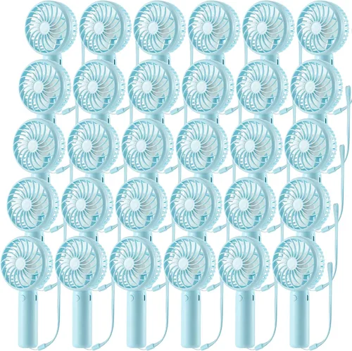 Miniatura 26 de Tujoe Mini ventilador de mano potente de 3 velocidades, ventilador personal pequeño portátil recargable con base USB para mujeres, maquillaje