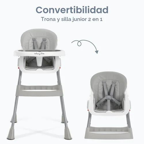 Miniatura 7 de Dream On Me Silla alta portátil 2 en 1, silla alta compacta convertible, silla alta portátil ligera, color gris