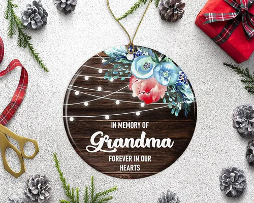 Miniatura 2 de Adorno de Navidad en memoria de la abuela – Regalo conmemorativo de recuerdo de la abuela – Regalo de cerámica decoración de vacaciones, regalo