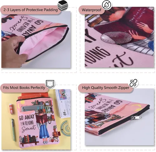 Miniatura 5 de Funda de libro para los amantes de los libros, protector de libros, fundas de libro para libros de tapa blanda, tela lavable, fundas de libro
