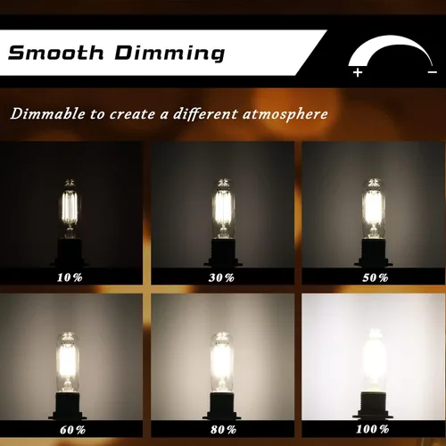 Miniatura 2 de CREATE BRIGHT Bombilla LED regulable E12 equivalente a 80 W, candelabro pequeño, clásico, T6 T25, bombillas para ventilador de techo, luz diurna
