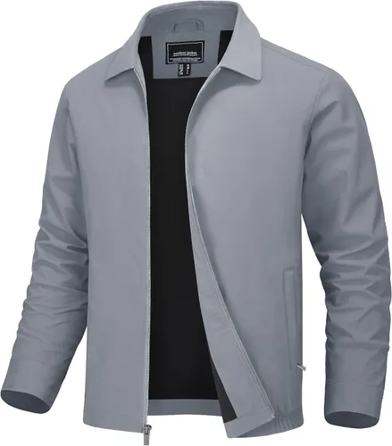 Miniatura 16 de MAGNIVIT Chaquetas ligeras para hombre, cortavientos ligeros, con cremallera completa, elegante, abrigo de golf, negocios, trabajo, vestido casual