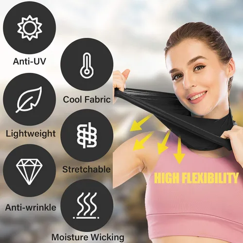 Miniatura 4 de Peicees 6 piezas de polaina de cuello para mujeres y hombres, transpirable, bufanda de cocodrilo, máscara para la cabeza, pasamontañas para ciclismo