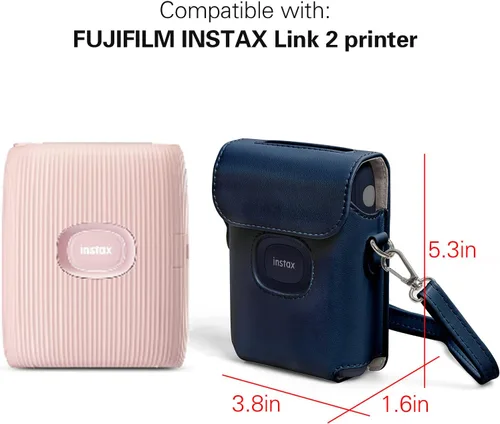 Miniatura 2 de MIni Link 2 - Funda de piel sintética para impresora Fujifilm Instax Mini Link 2 con correa de hombro ajustable