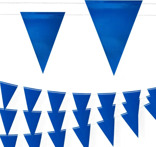 Banderines de advertencia de seguridad de 105 pies – Banderas triangulares multiusos OSHA de alta visibilidad para valla exterior, trabajos en