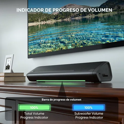 Miniatura 4 de Saiyin - Barras de sonido para TV con subwoofer, 2.1 graves profundos, pequeña barra de sonido, monitor de altavoces, sistema de sonido envolvente