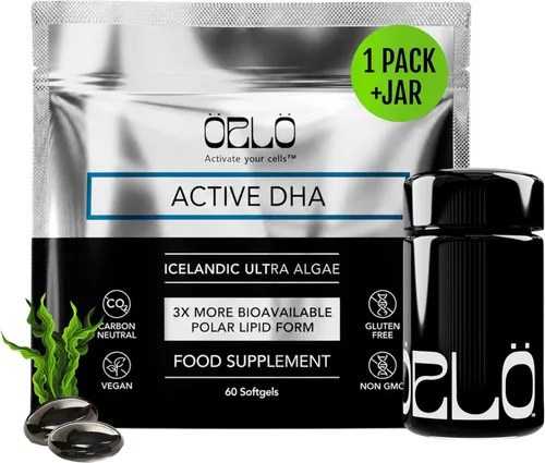 Orlo Suplemento DHA de 1000 mg – 3 veces absorción natural islandés nórdico omega 3 DHA y EPA para apoyo cerebral y ocular – Alternativa de aceite