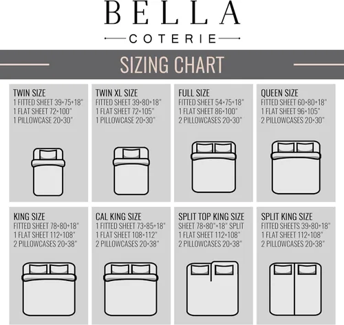 Miniatura 105 de Bella Coterie - Juego de sábanas de lujo de viscosa de bambú para cama tamaño split king 2 sábanas ajustadas para camas Sleep Number y ajustables
