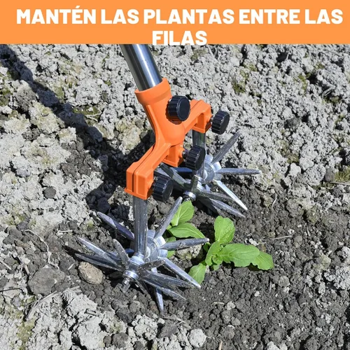 Miniatura 5 de BARAYSTUS Cultivador Rotativo de Jardín Motoazada Ajustable de Acero Inoxidable Manzón de Mano para Mezcla de Suelo o Resembrado de Césped Motoazada