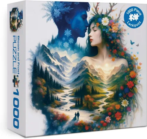 Miniatura 9 de Bonitos rompecabezas de hadas de flores para adultos, 1000 piezas, coloridos rompecabezas florales de plantas de primavera, rompecabezas escénico