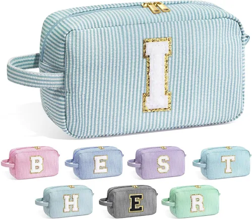 Miniatura 10 de Yoolife Regalos de Navidad para mujeres y niñas, regalos de cumpleaños para mamá, hermana, amiga, dama de honor, bolsa de maquillaje con inicial