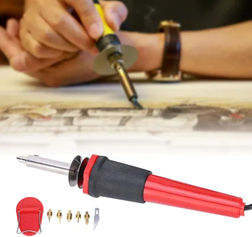 Miniatura 7 de Kit de soldador de madera, herramienta de combustión de madera, juego de bolígrafos de combustión de madera, juego de soldador eléctrico, pluma