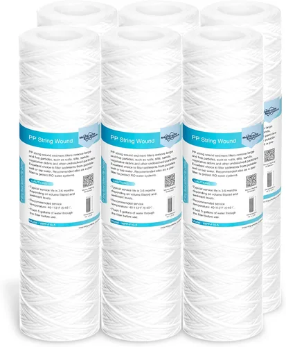 Miniatura 10 de Membrane Solutions 10 micras 10"x2.5" Cartucho de reemplazo de filtro de agua de toda la casa enrollado en cuerda Filtros universales de sedimentos