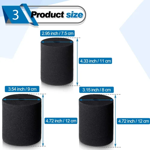 Miniatura 2 de Honoson 3 tamaños, 6 piezas de vasos de espuma Turner para vasos de PVC de 1/2 pulgada, accesorios para vasos de 10 oz a 40 onzas (negro)