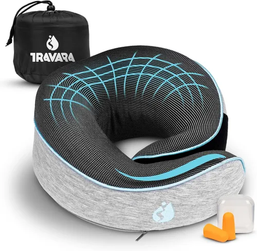 Miniatura 10 de Almohada cervical Airplane - Almohada de viaje - Espuma viscoelástica cómoda y ergonómica - Almohada de avión con soporte de cabeza y cuello de 360°